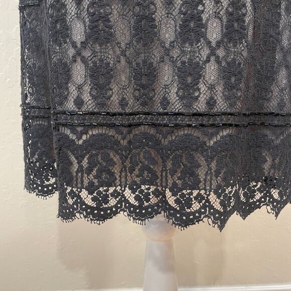 ~ Black sz 6 Cocktail Dress LBD Lace Sequin Sparkle Semi-Formal Rimini by Shaw - Picture 13 of 15